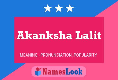 Affiche de nom Akanksha Lalit