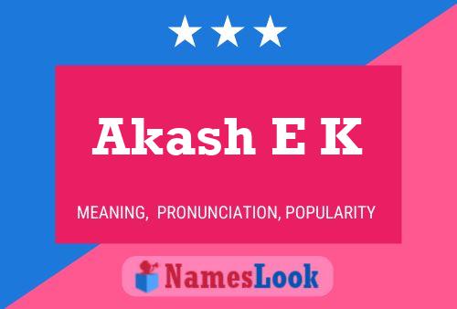 Affiche de nom Akash E K