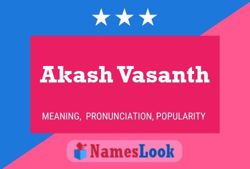 Affiche de nom Akash Vasanth