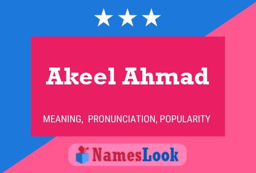 Affiche de nom Akeel Ahmad