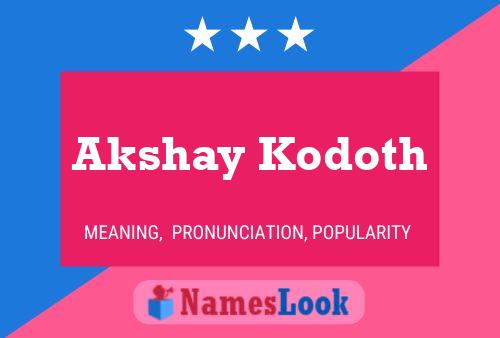 Affiche de nom Akshay Kodoth