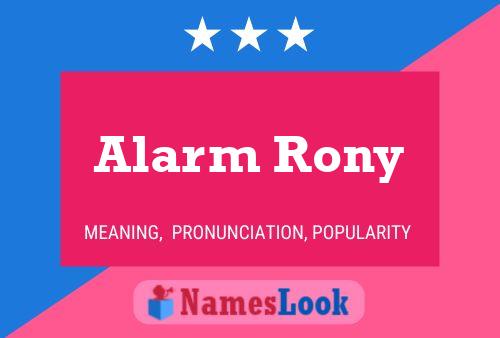 Affiche de nom Alarm Rony