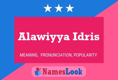 Affiche de nom Alawiyya Idris