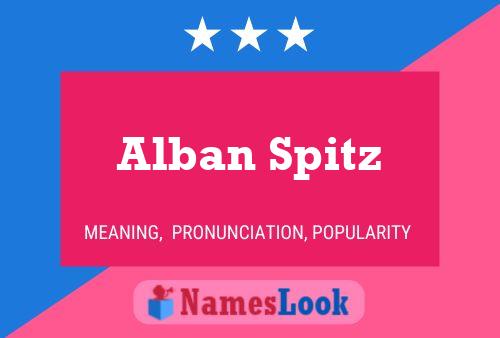 Affiche de nom Alban Spitz