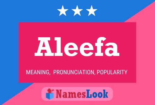 Affiche de nom Aleefa