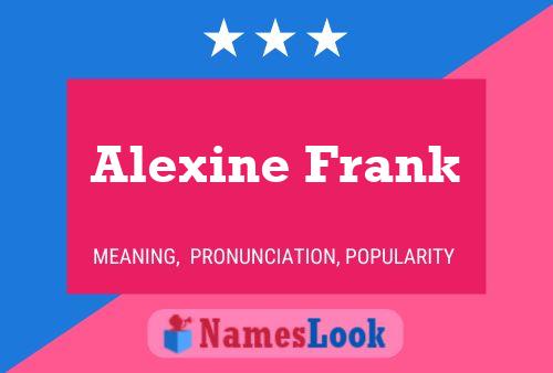 Affiche de nom Alexine Frank