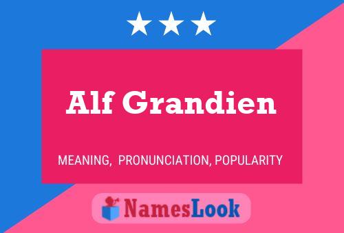 Affiche de nom Alf Grandien