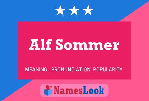 Affiche de nom Alf Sommer