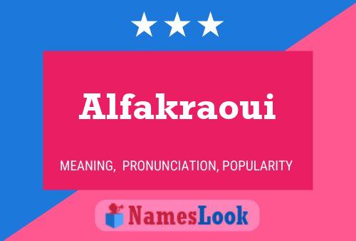 Affiche de nom Alfakraoui