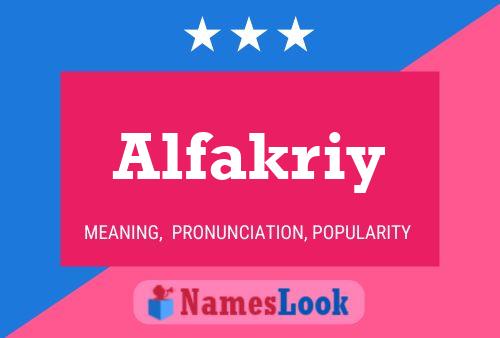 Affiche de nom Alfakriy