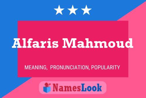 Affiche de nom Alfaris Mahmoud