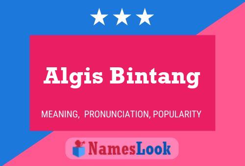 Affiche de nom Algis Bintang