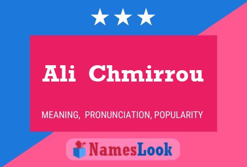 Affiche de nom Ali  Chmirrou