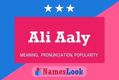 Affiche de nom Ali Aaly