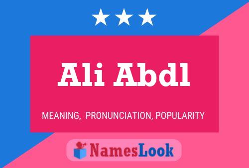 Affiche de nom Ali Abdl