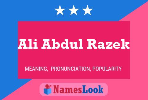 Affiche de nom Ali Abdul Razek