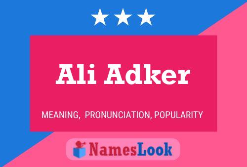 Affiche de nom Ali Adker