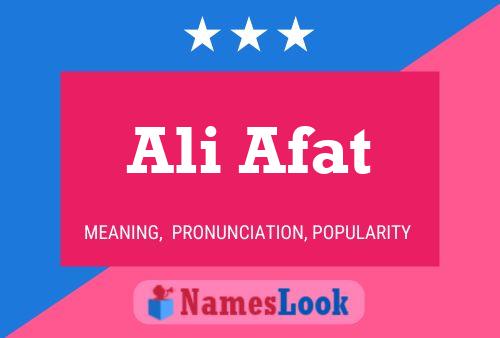 Affiche de nom Ali Afat