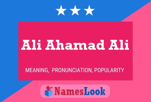 Affiche de nom Ali Ahamad Ali