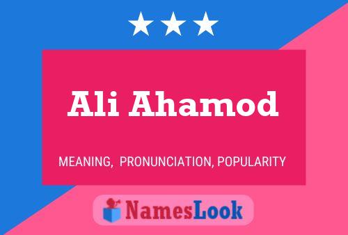 Affiche de nom Ali Ahamod