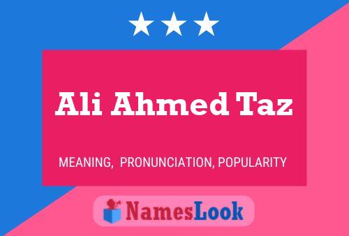 Affiche de nom Ali Ahmed Taz