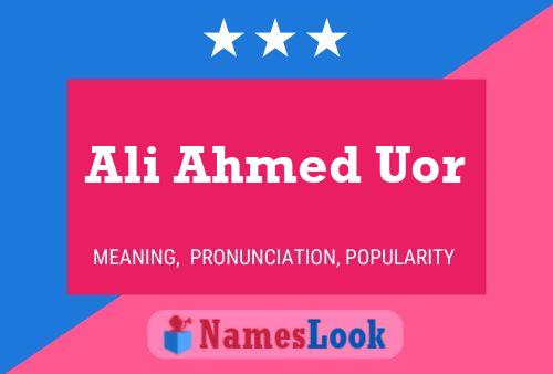 Affiche de nom Ali Ahmed Uor