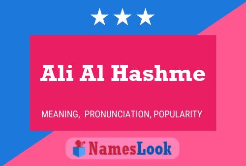 Affiche de nom Ali Al Hashme