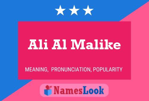 Affiche de nom Ali Al Malike