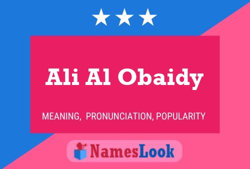 Affiche de nom Ali Al Obaidy