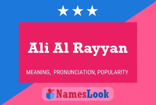 Affiche de nom Ali Al Rayyan