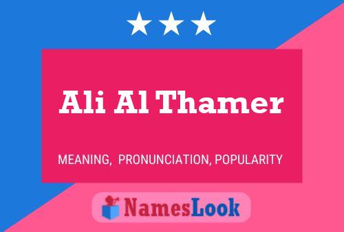 Affiche de nom Ali Al Thamer