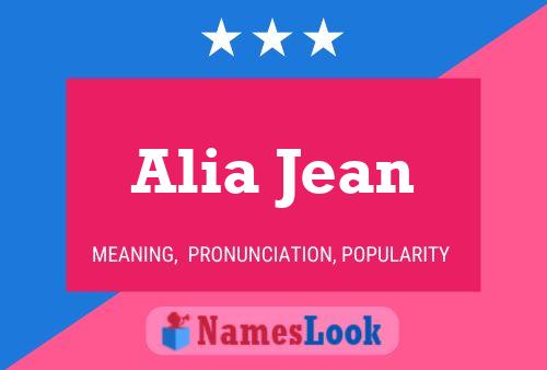 Affiche de nom Alia Jean