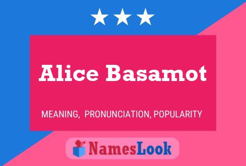 Affiche de nom Alice Basamot