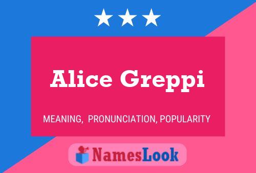 Affiche de nom Alice Greppi