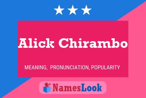 Affiche de nom Alick Chirambo