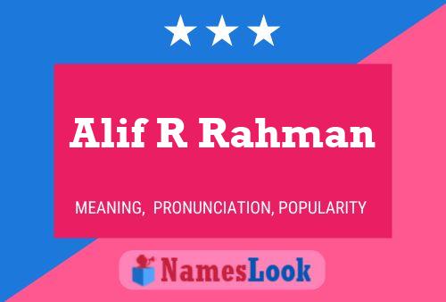 Affiche de nom Alif R Rahman