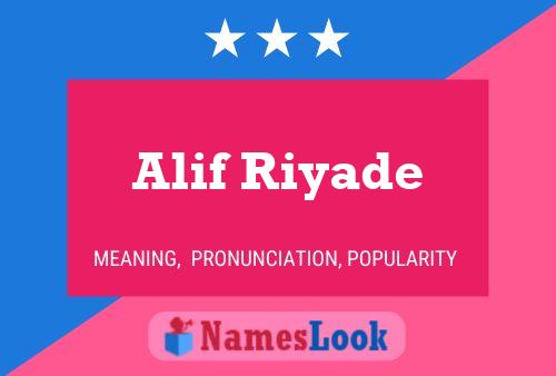 Affiche de nom Alif Riyade