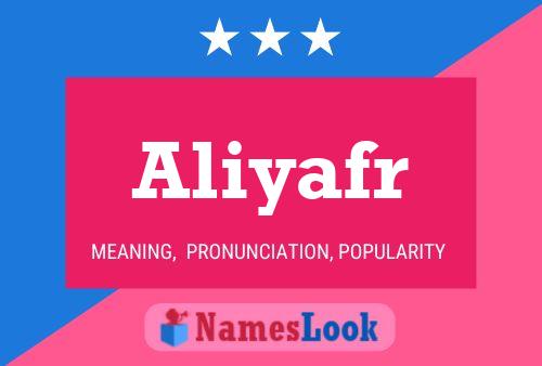 Affiche de nom Aliyafr