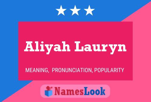 Affiche de nom Aliyah Lauryn