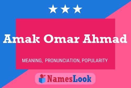 Affiche de nom Amak Omar Ahmad