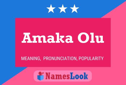 Affiche de nom Amaka Olu