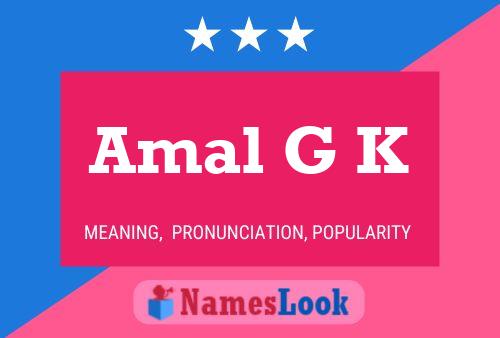 Affiche de nom Amal G K