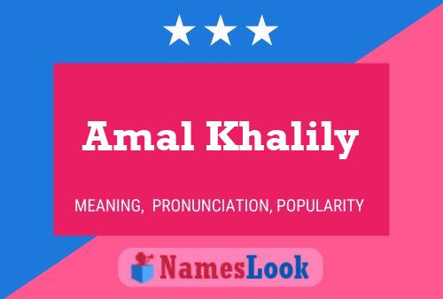 Affiche de nom Amal Khalily