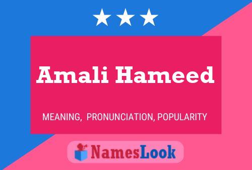 Affiche de nom Amali Hameed