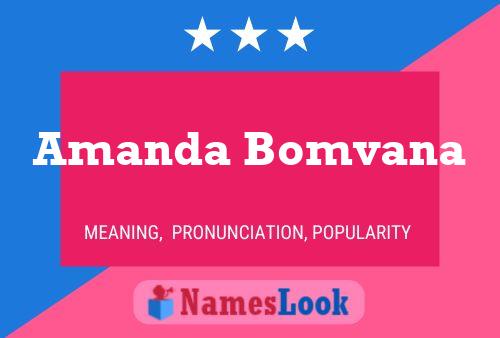 Affiche de nom Amanda Bomvana