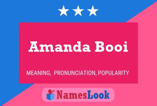 Affiche de nom Amanda Booi