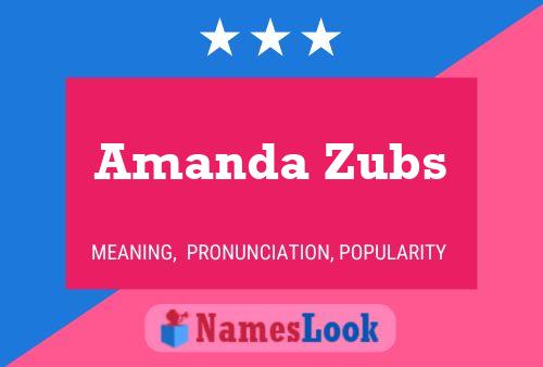 Affiche de nom Amanda Zubs