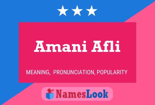 Affiche de nom Amani Afli