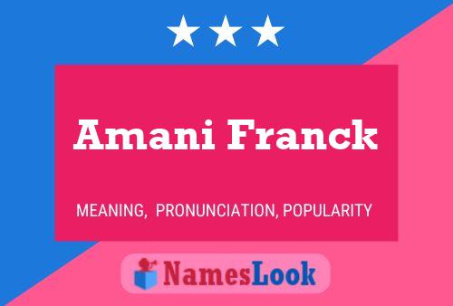 Affiche de nom Amani Franck