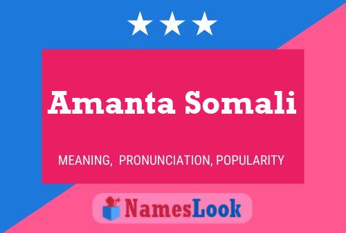 Affiche de nom Amanta Somali